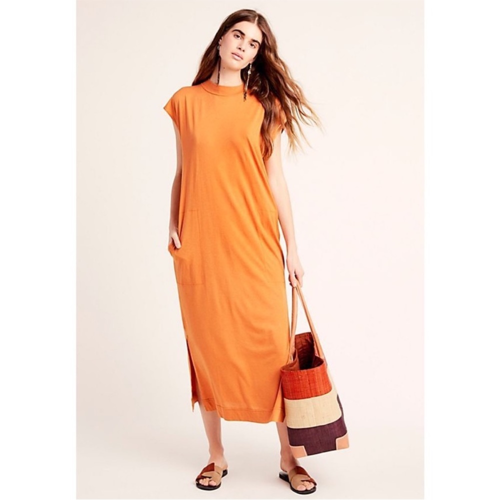 Free People Beach Womens Slouchy All Day Long Midi T-Shirt Dress‎ Size XSmall